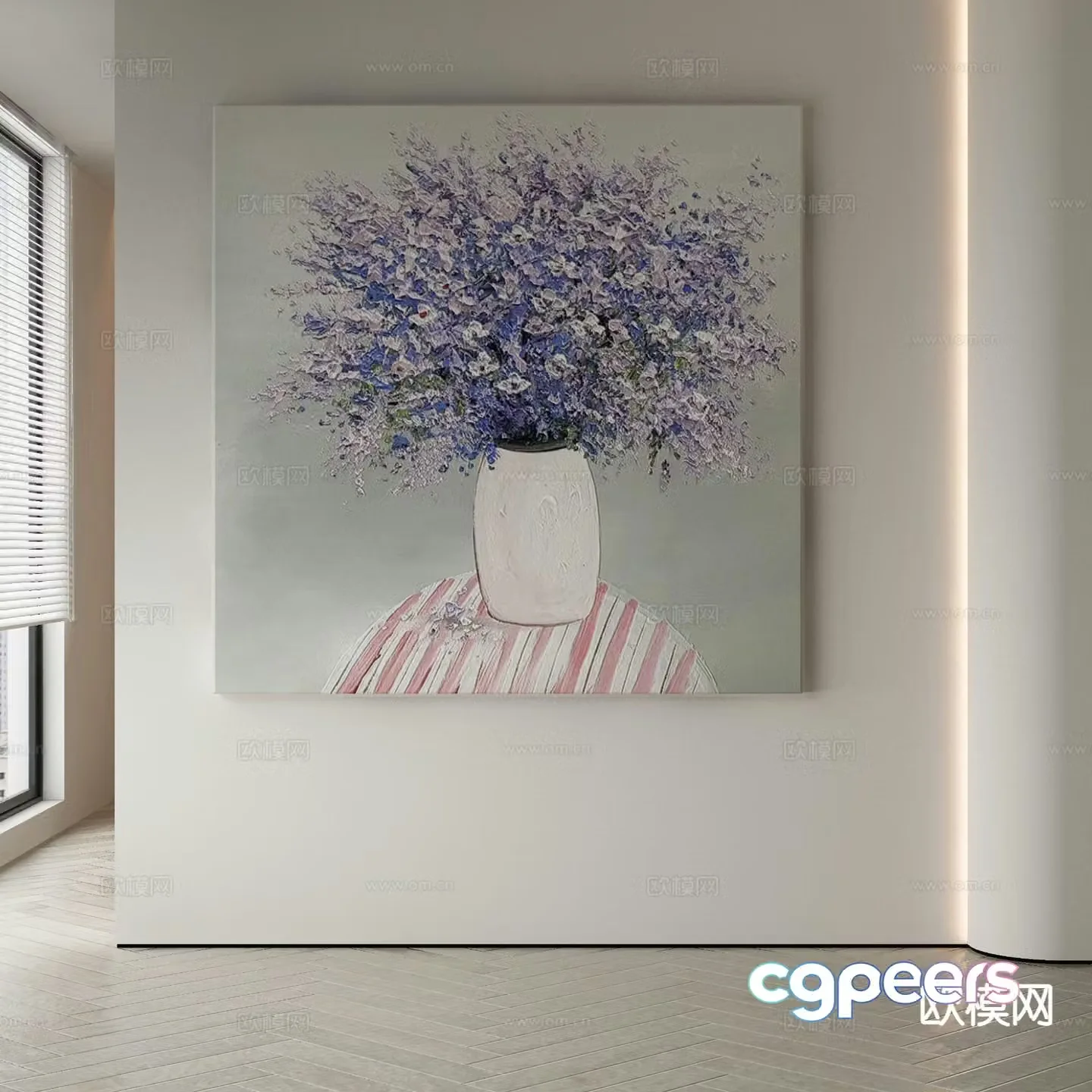 Modern decorative painting flower oil painting 3d model