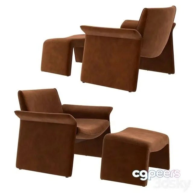 3ds Max Free – Verellen furniture Oakley lounge chair and ottoman