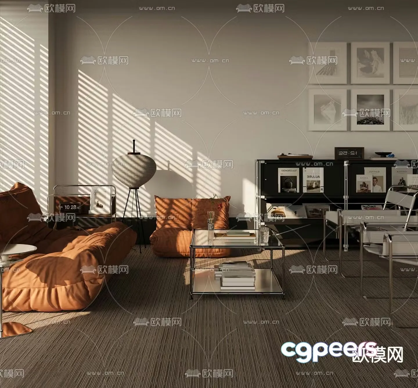 Modern sectional sofa 3d model