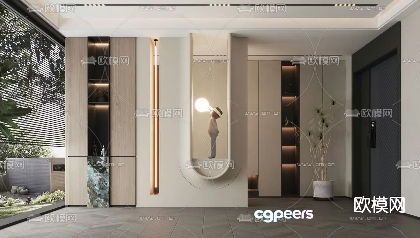 Entrance entrance hall entrance hall aisle 3D model