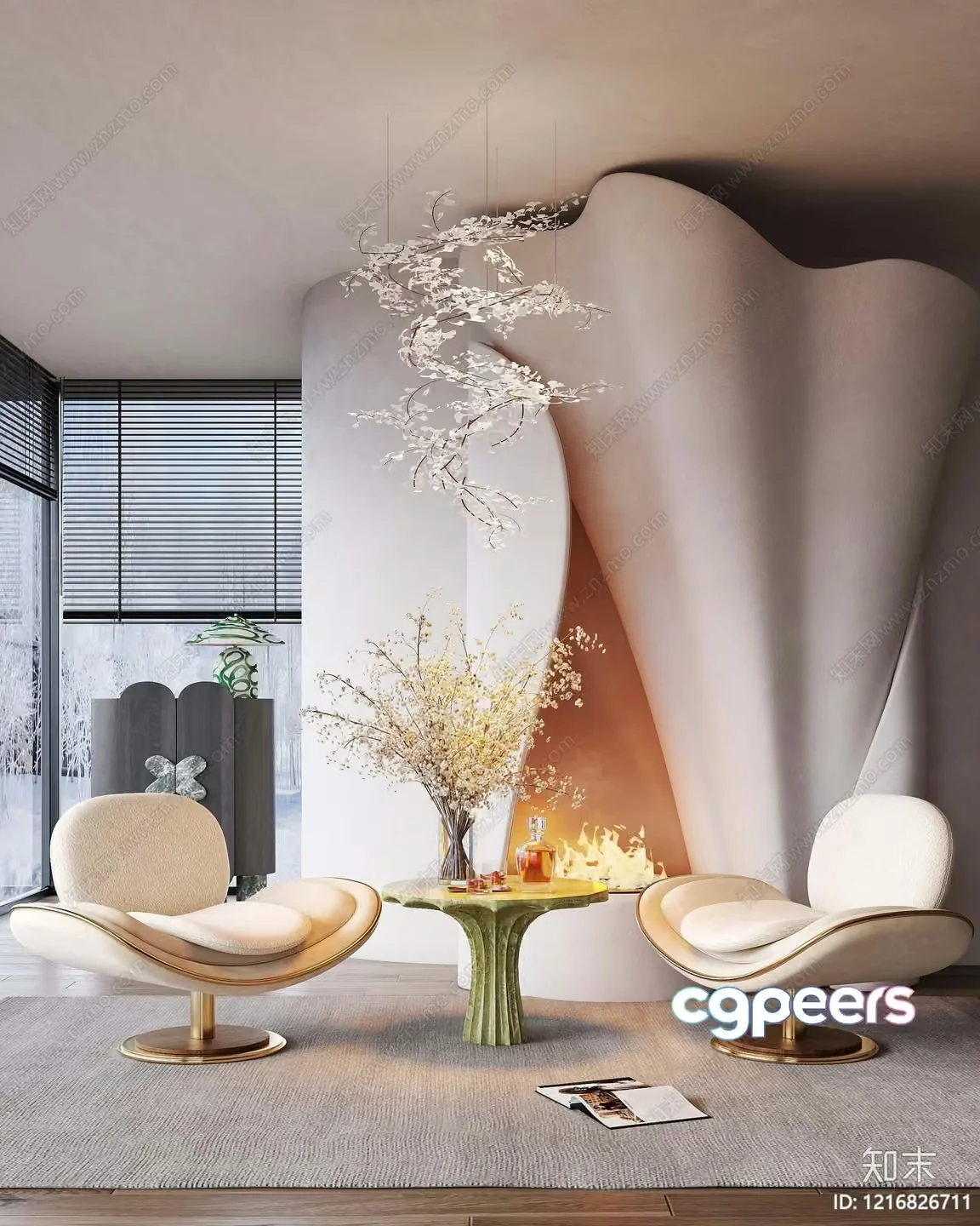 Modern Living Room 3D Model – 15807 – VRAY Render