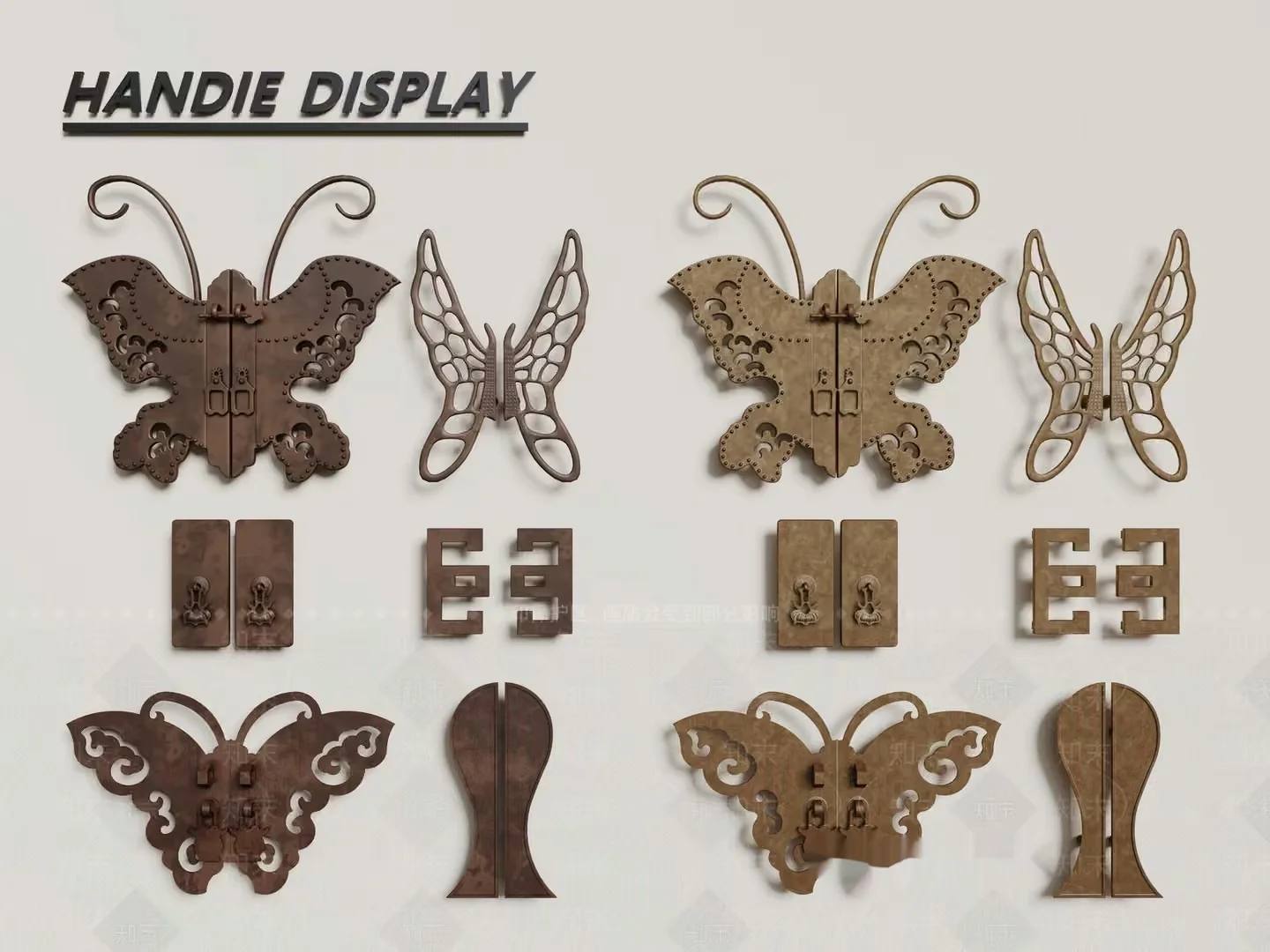 Wooden Butterfly Display 3D Model – 17174 – VRAY Render