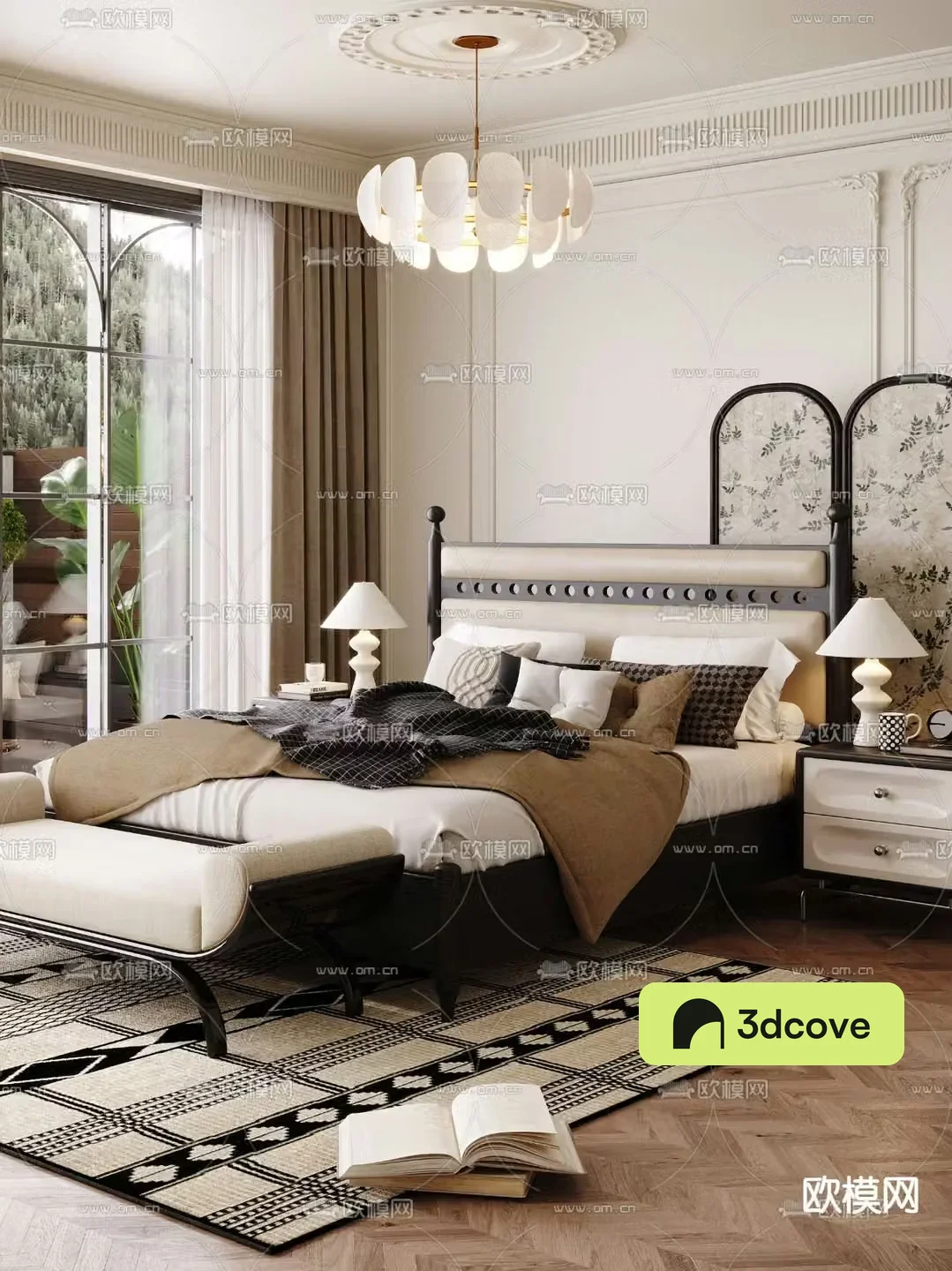 French double bed