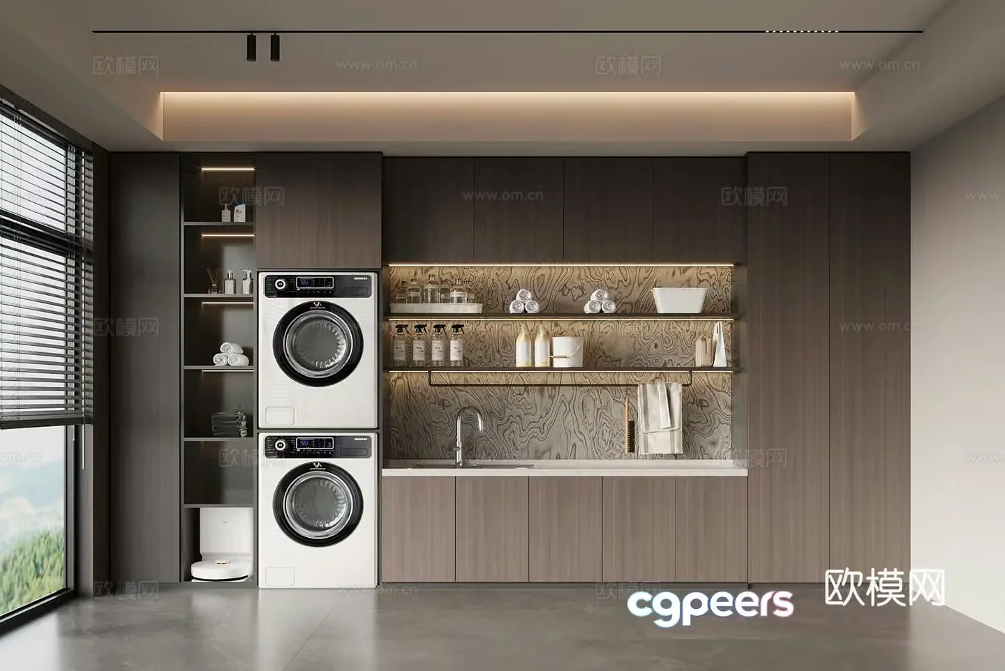 Laundry room Modern Italian laundry room Washing cabinet 3d model