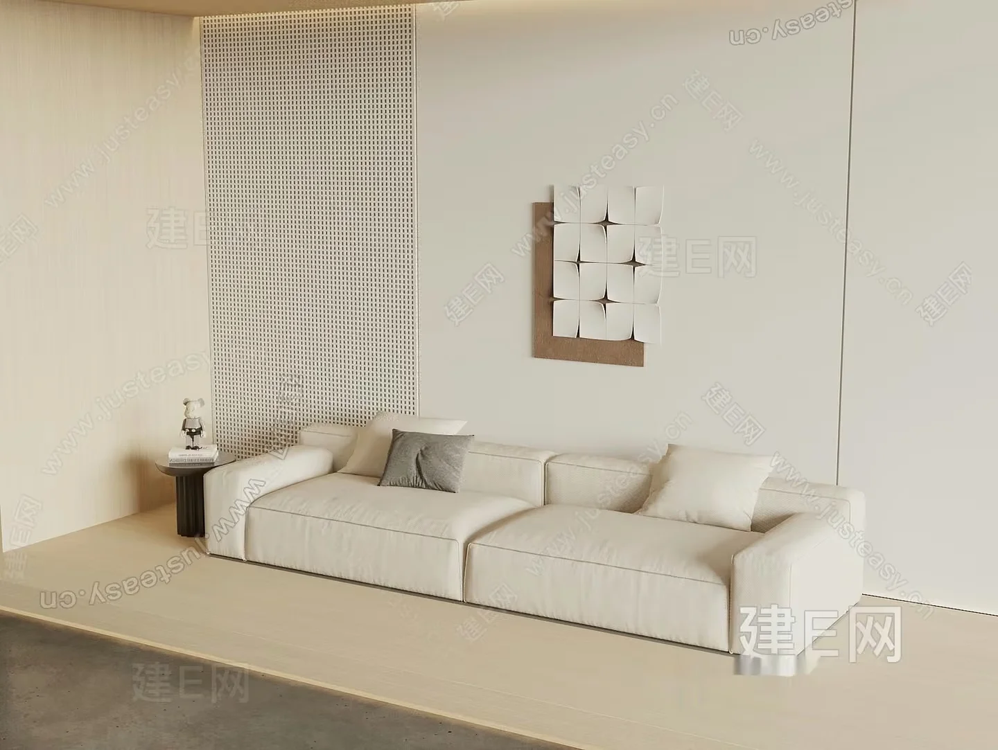 Modern White Sofa 3D Model – 14680 – VRAY Render