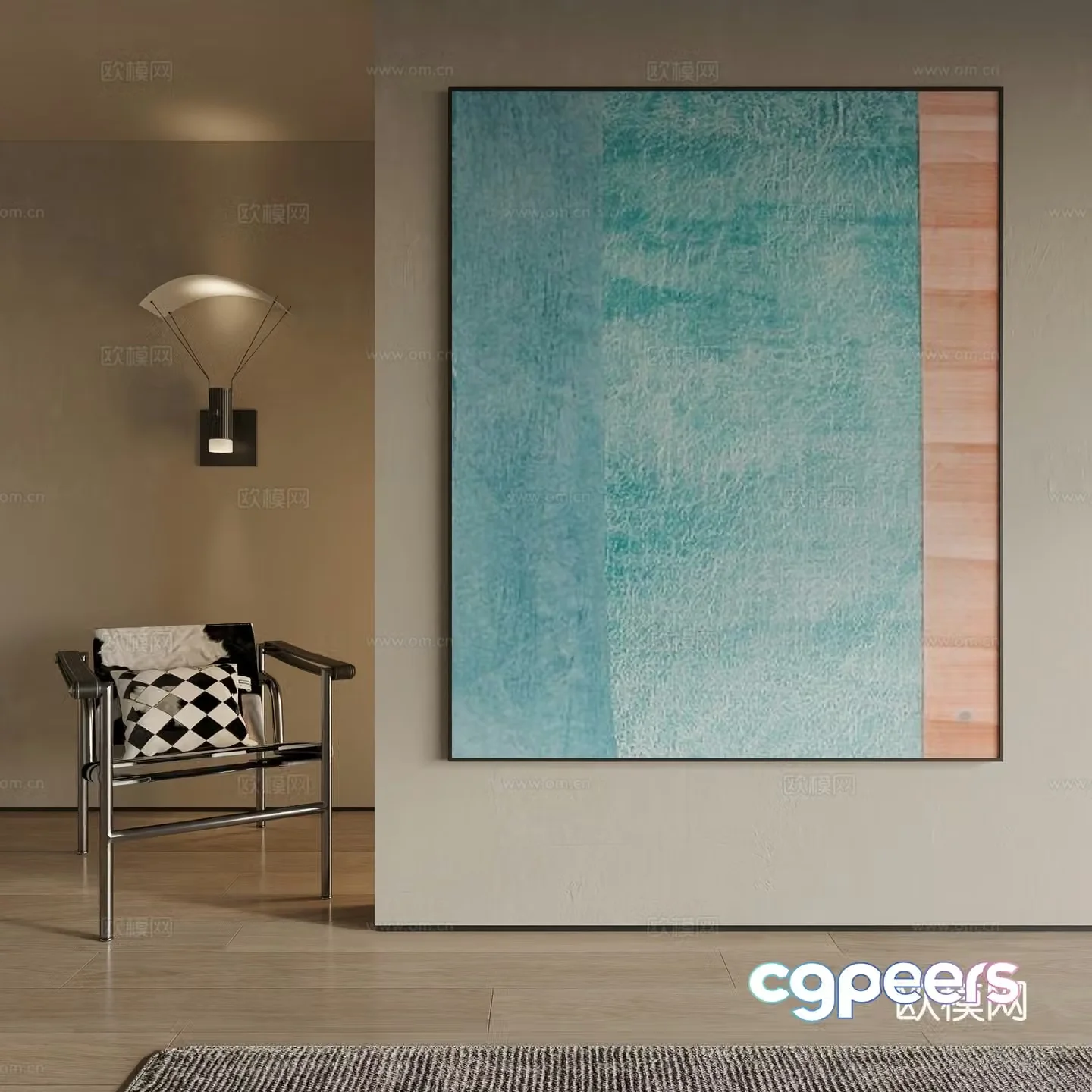 Modern decorative painting 3d model