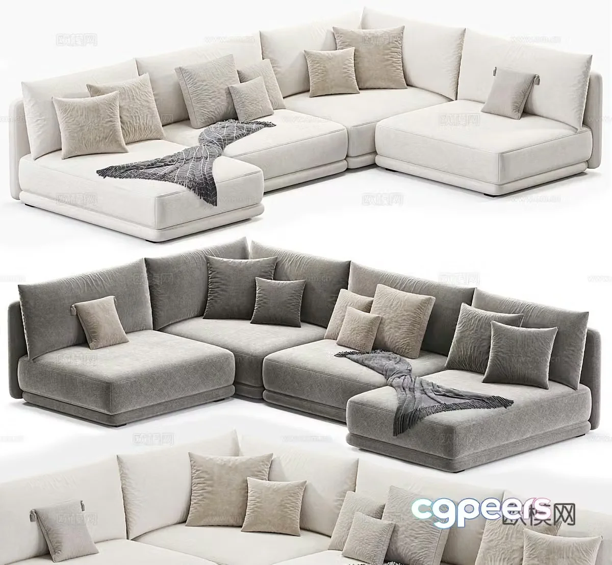 Fabric casual sofa Fabric right-angle sofa Corner sofa L-shaped sofa Living room sofa Office 3D model
