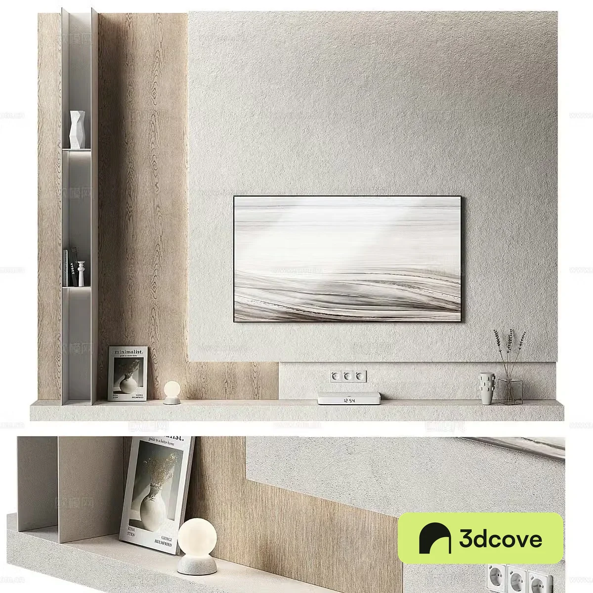 Modern Wasabi TV background wall 3d model