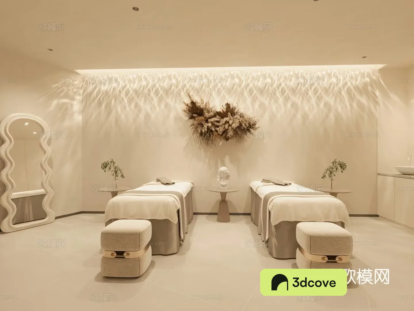 Modern simple beauty salon beauty room nutrition room massage room 3D model