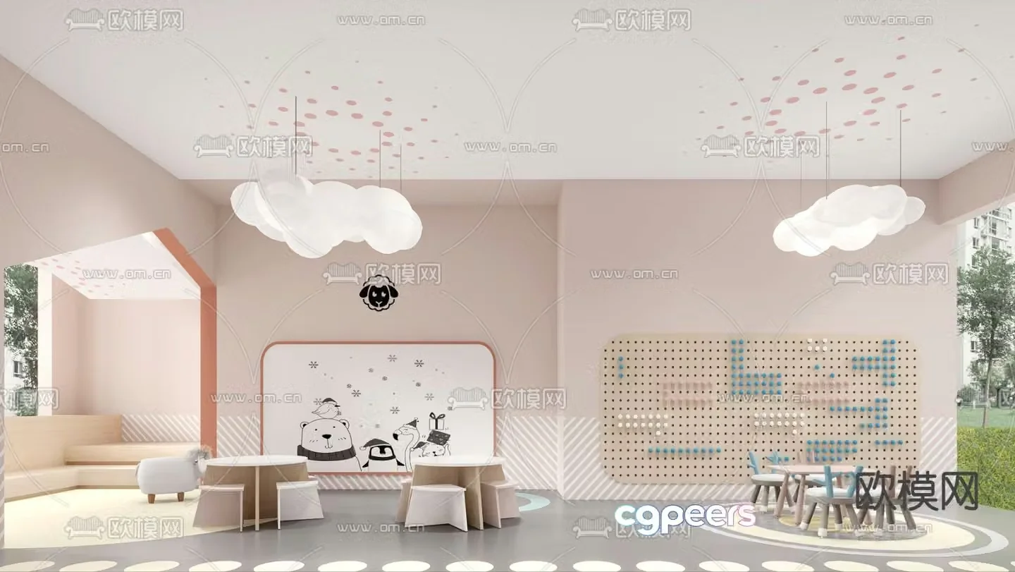 Kindergarten activity room entertainment room 3d model