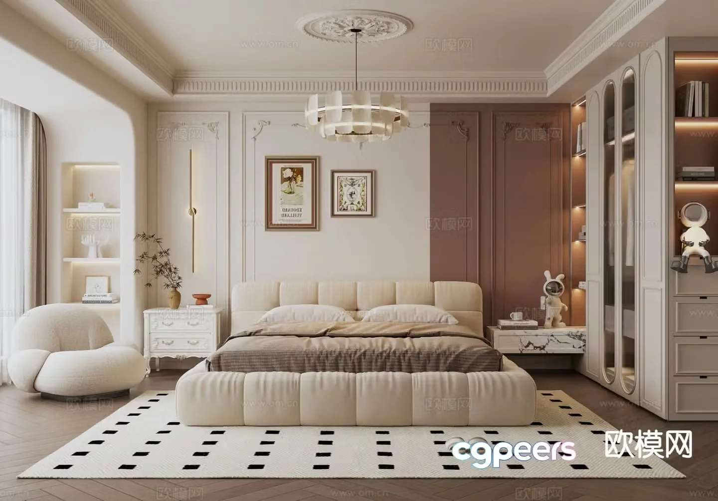 French bedroom master bedroom 3d model