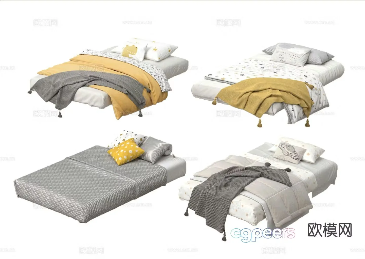 Children’s bed single bed tatami bed 3d model