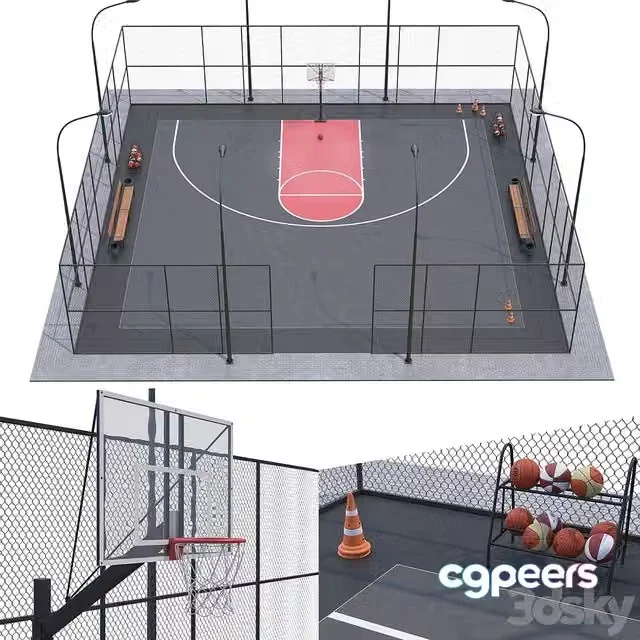 3ds Max Free – Basketball field
