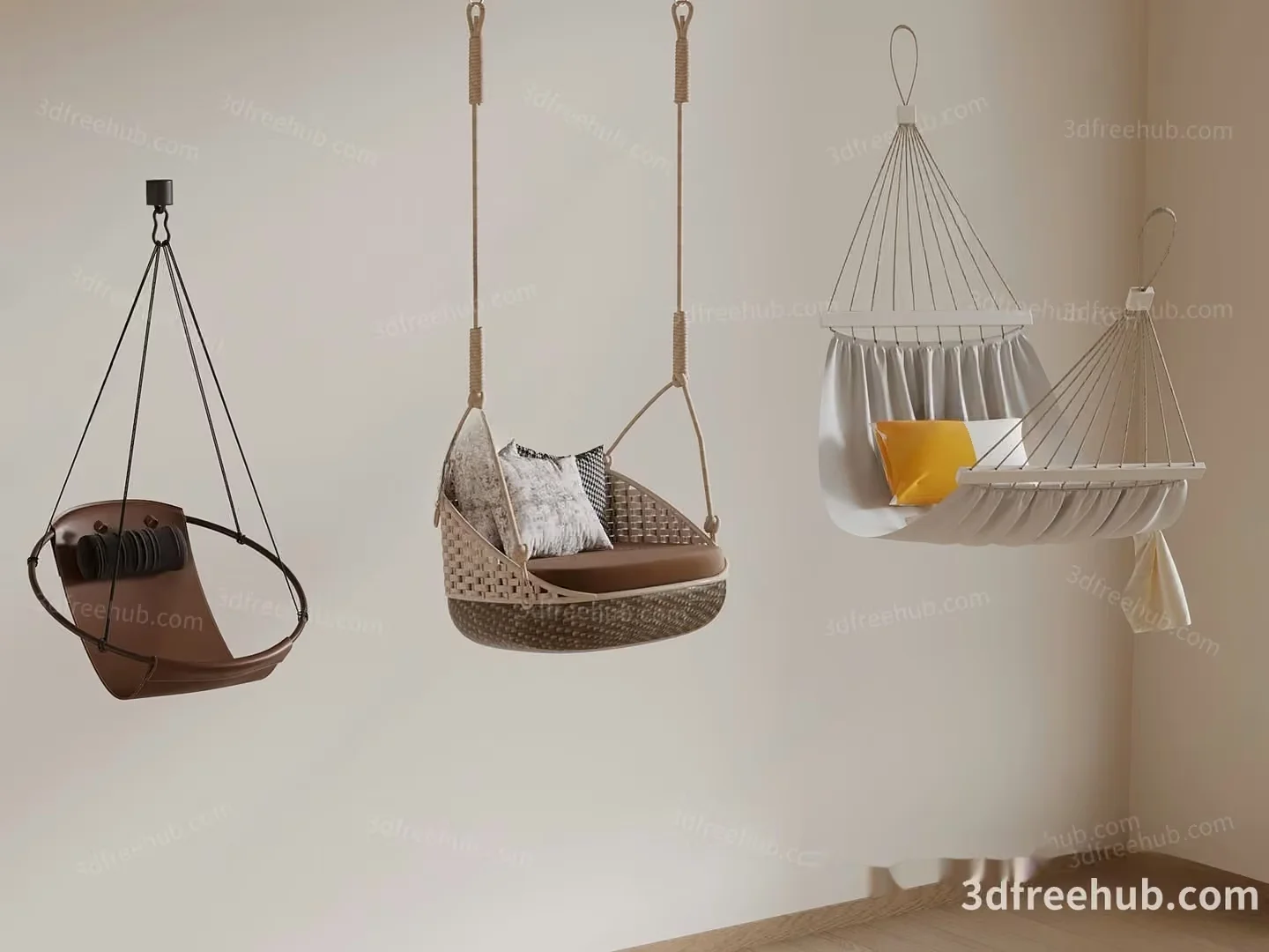 Cozy Hanging Chairs 3D Model – 18511 – VRAY Render