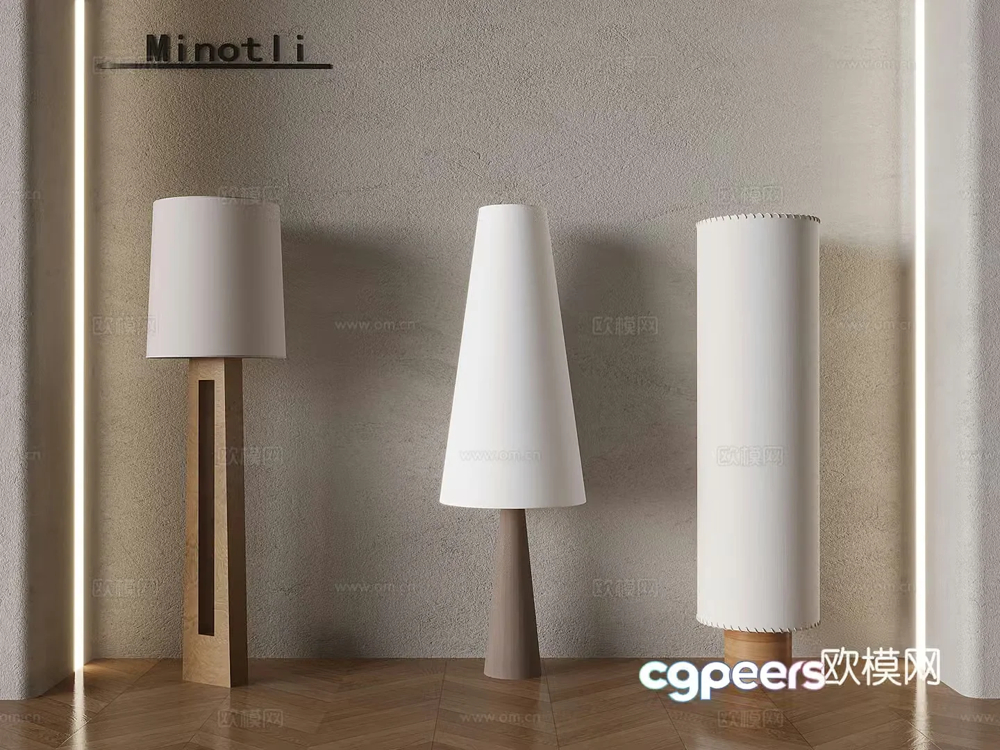 Song’s solid wood floor lamp Study room art floor lamp Wasabi Middle Ambient Light 3D model