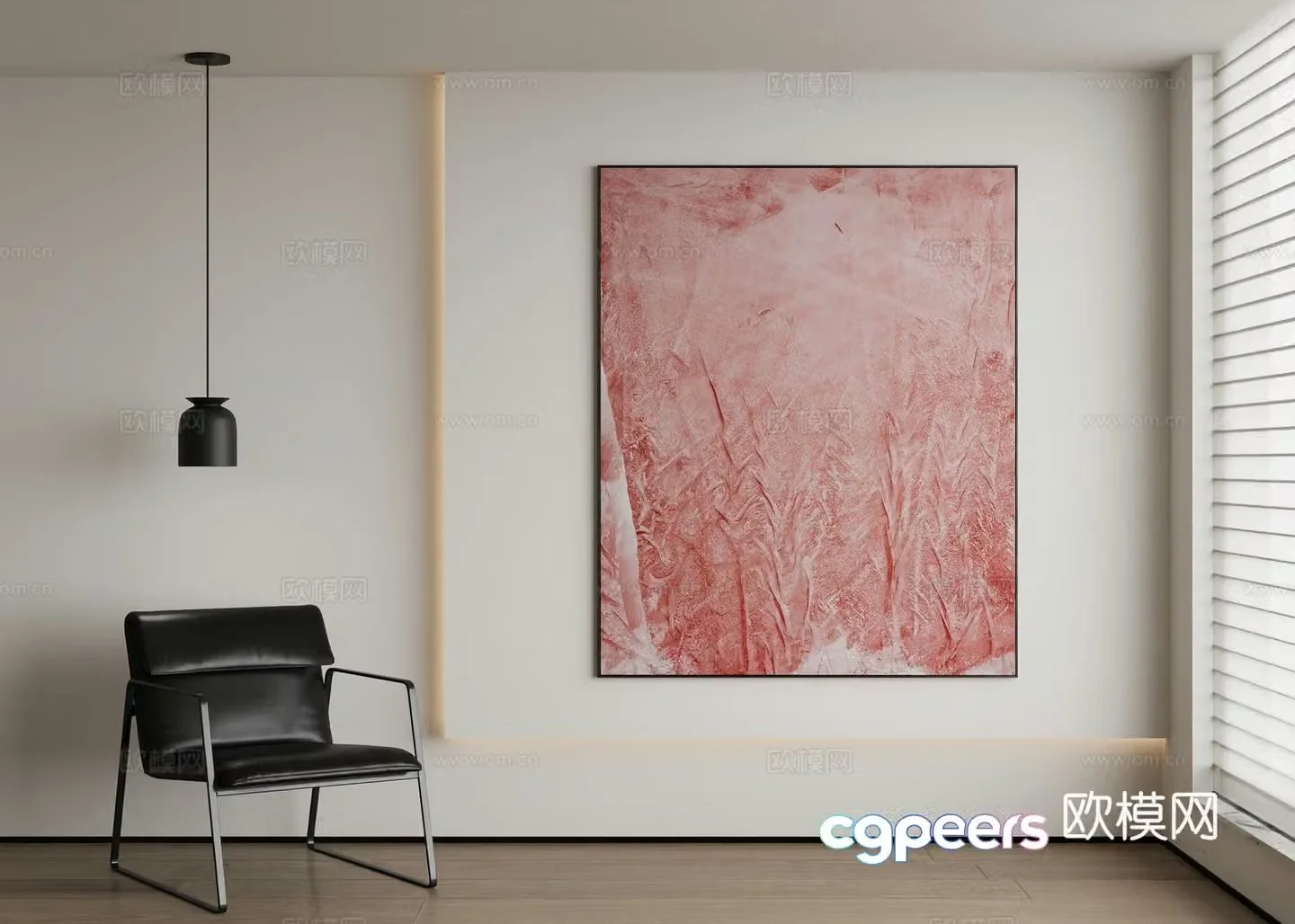 Modern abstract painting decorative painting 3d model