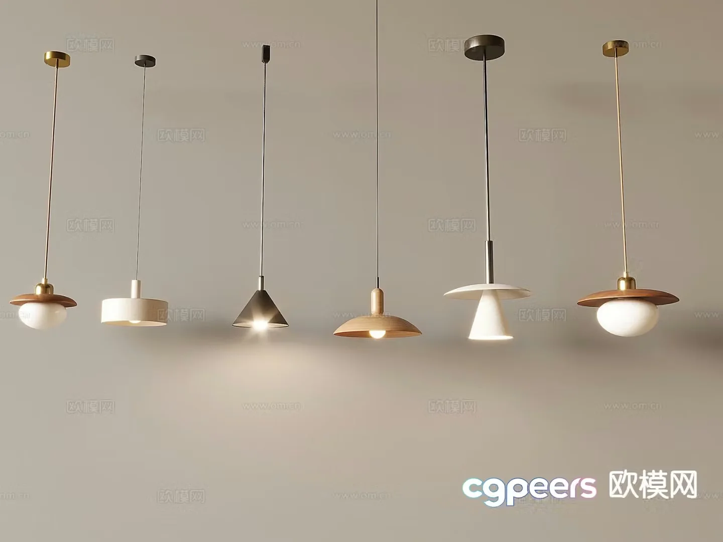 Cream style chandelier small chandelier 3d model
