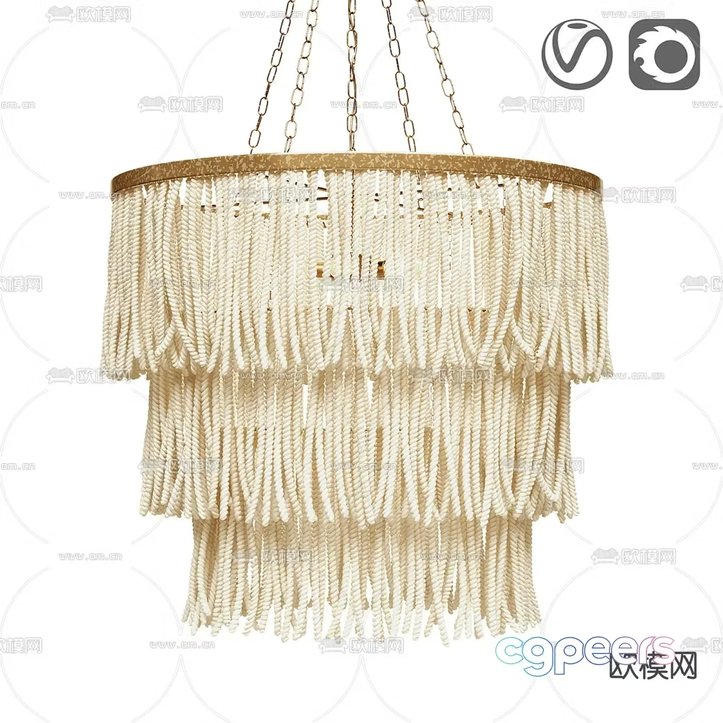 Wasabi fabric chandelier 3d model