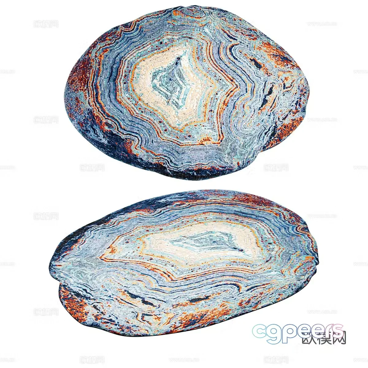 Modern shaped carpet shaped carpet 3d model