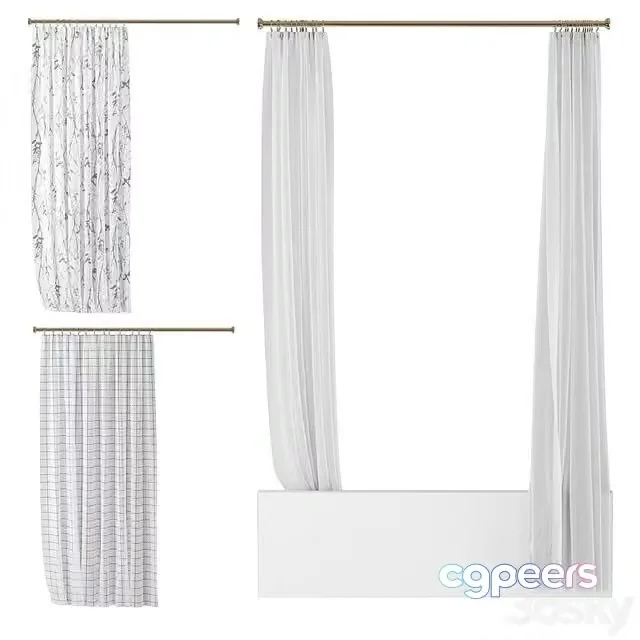 3ds Max Free – Bathroom curtains