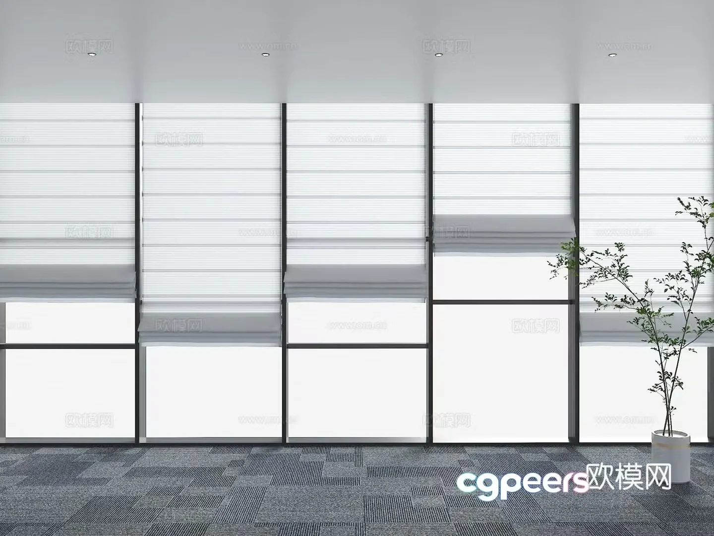 Modern office roller blinds floor-to-ceiling window roller blinds dreamy roller blinds Japanese roller blinds roller blinds curtains 3d model