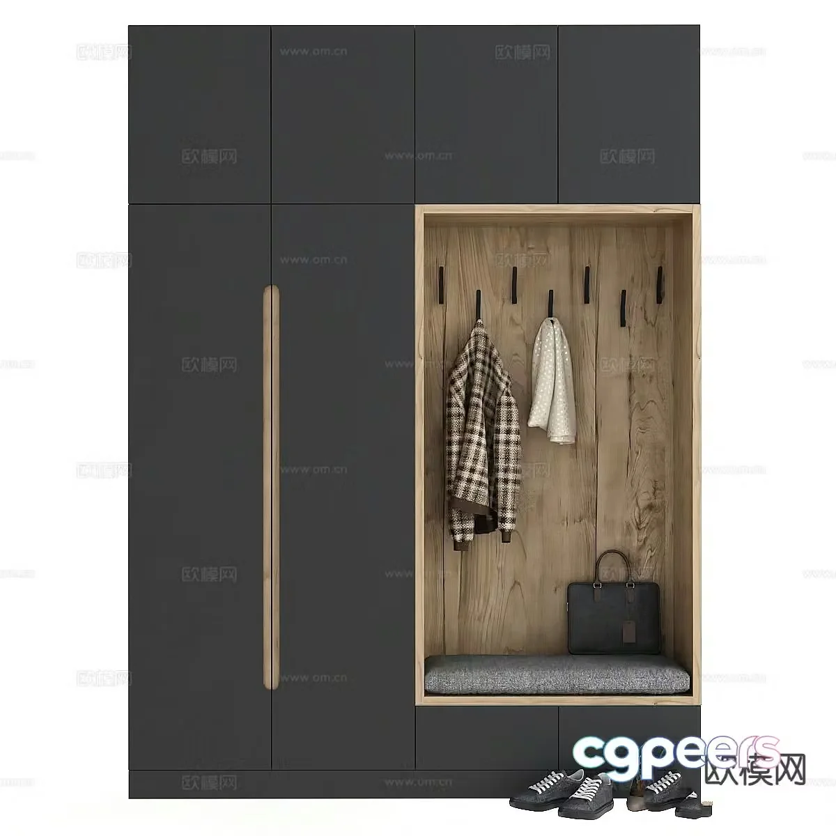Custom shoe cabinet 3d model