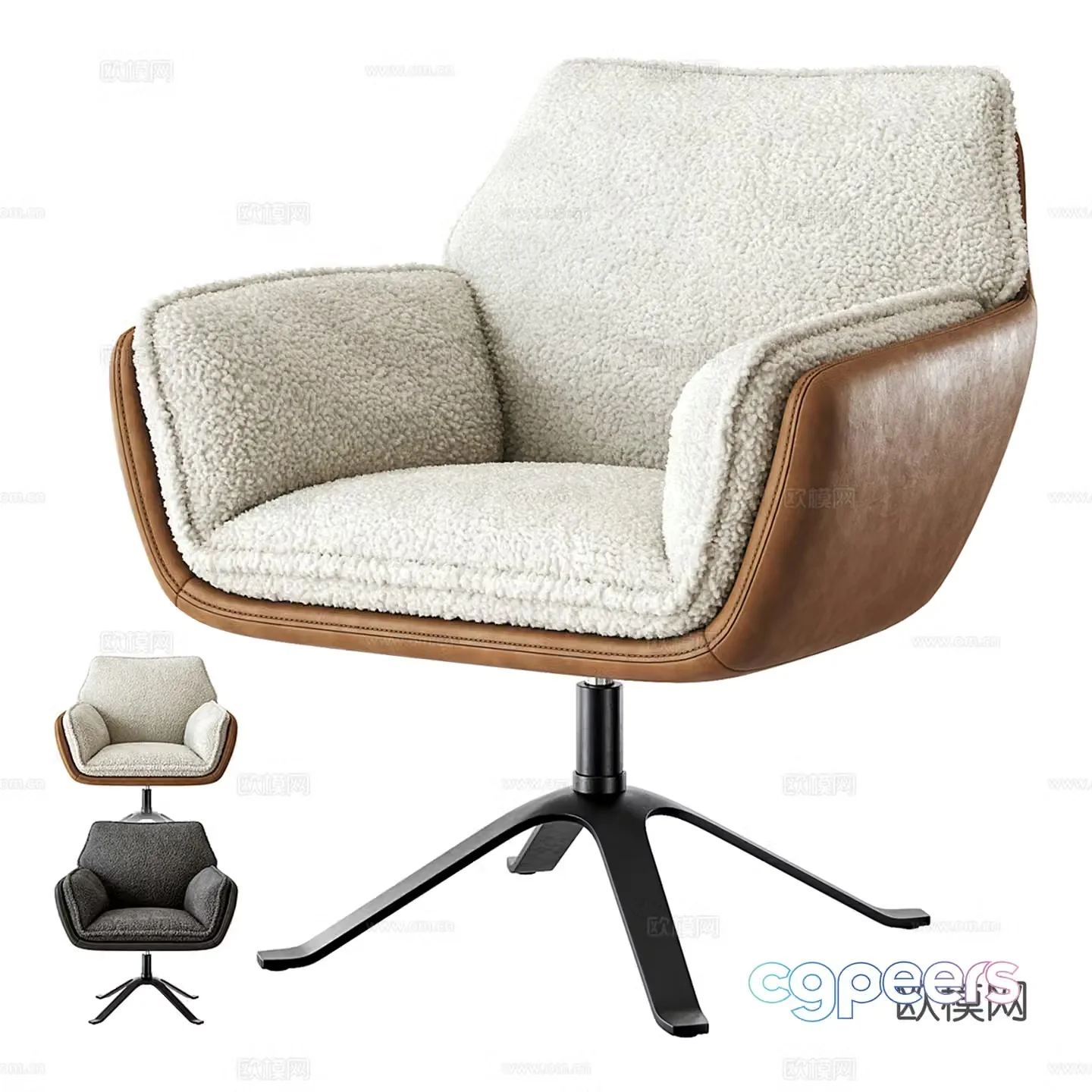 Arhaus office chair conference chair 3d model