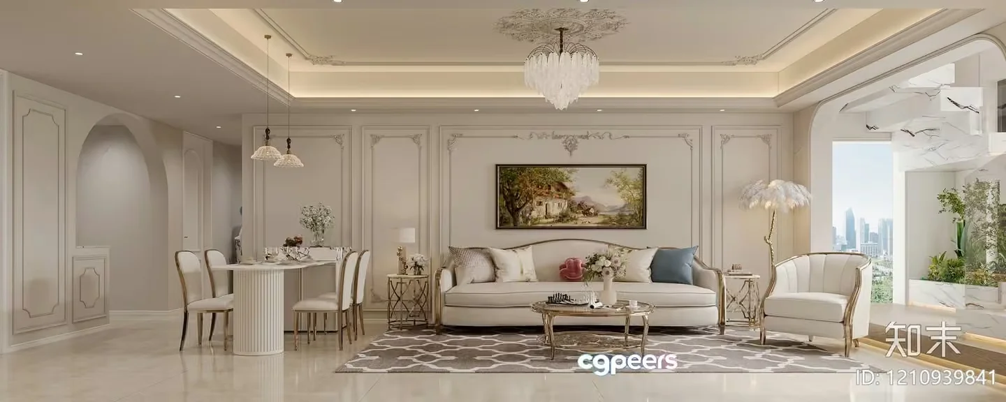 Cozy Living Room 3D Model – 4213 – VRAY Render