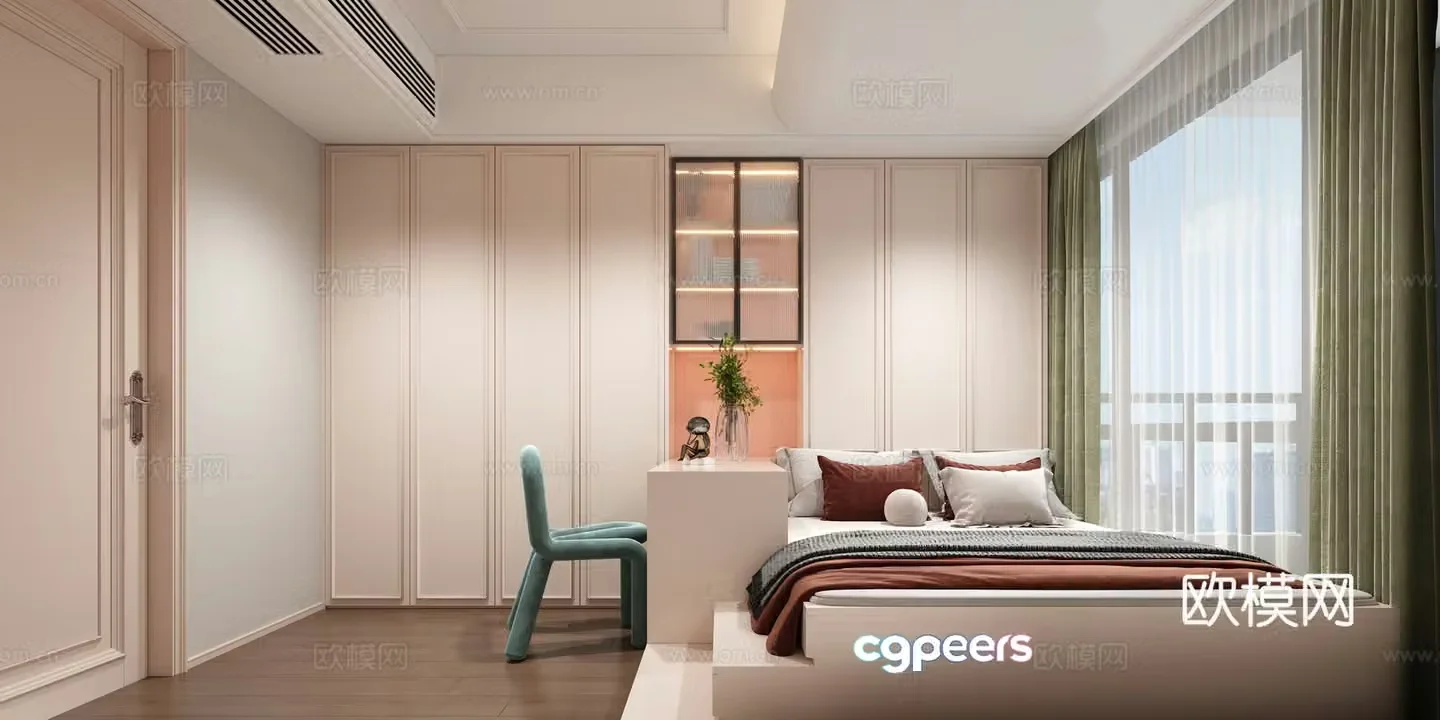 Modern children’s room tatami bedroom 3d model