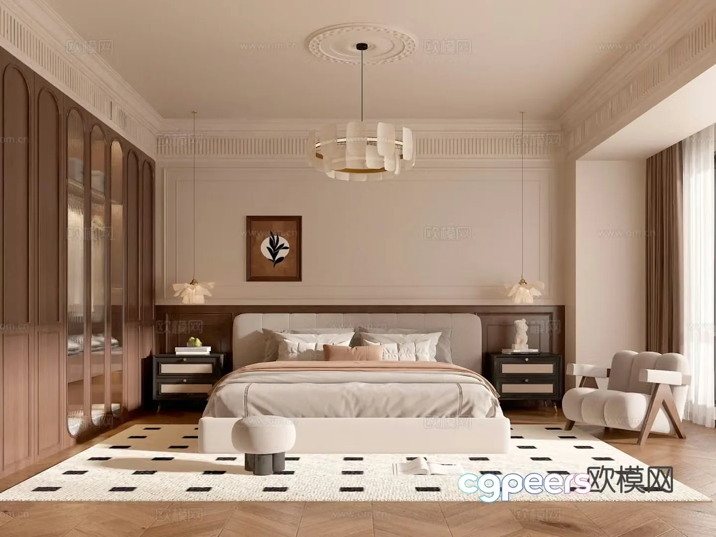 Medieval style bedroom master bedroom 3d model