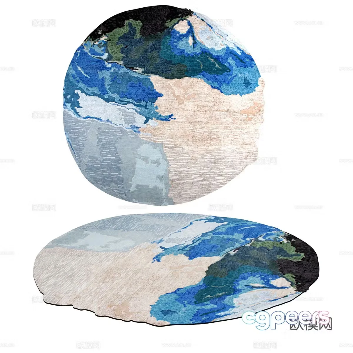 New Chinese style fabric carpet 3D model