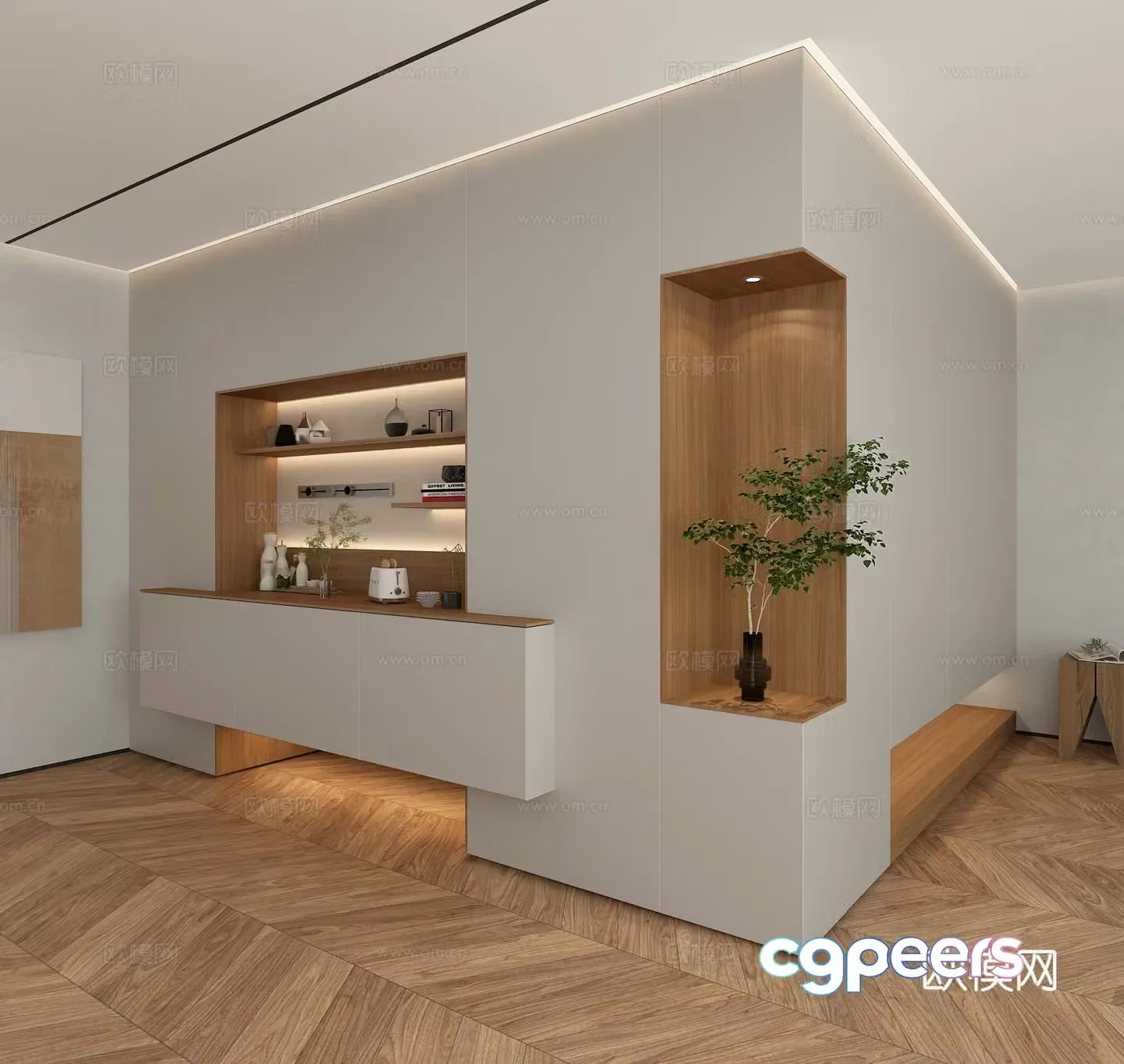 Modern sideboard Modern wine cabinet Entrance 3D model