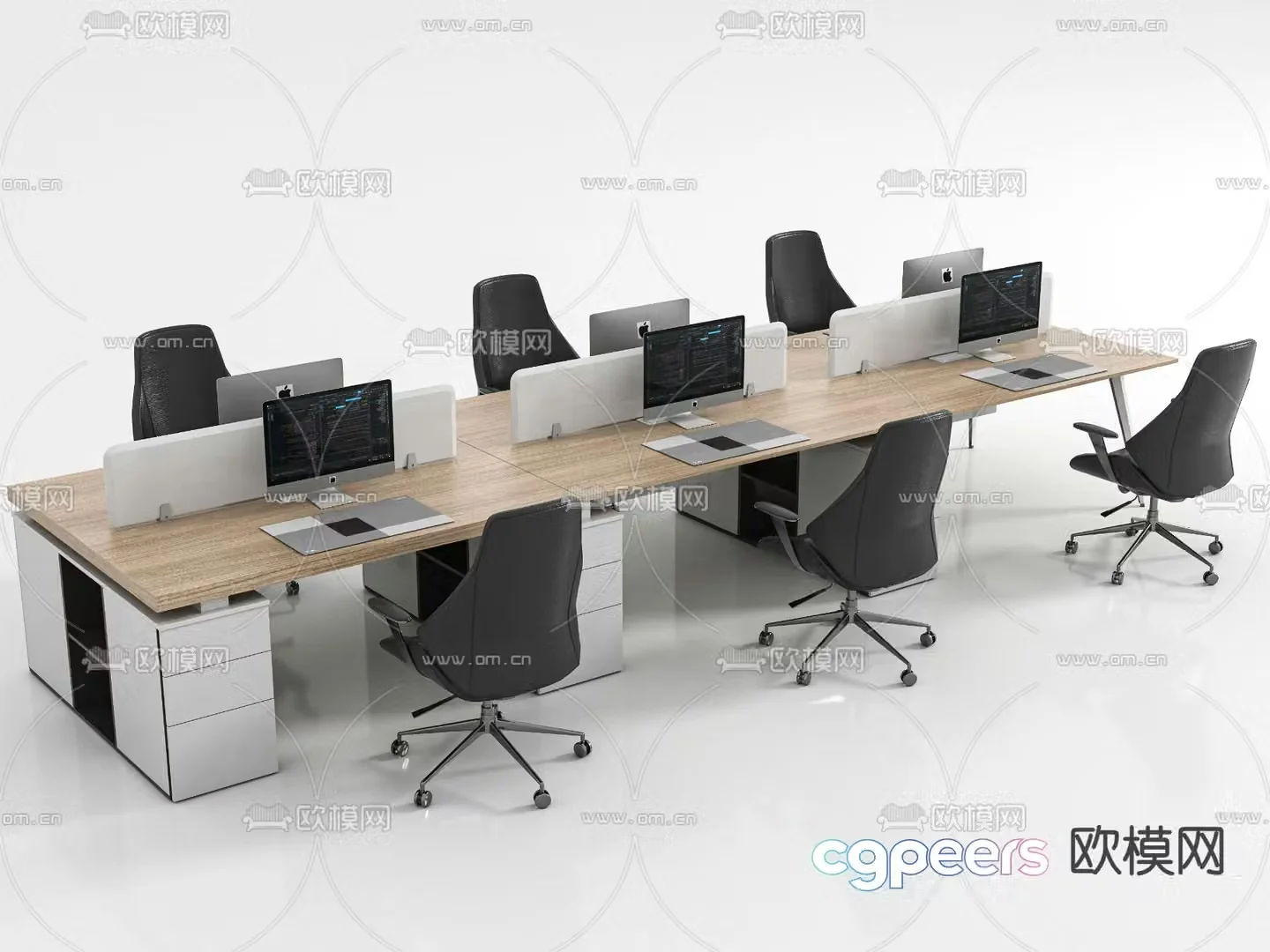 desk post workstation 3d model
