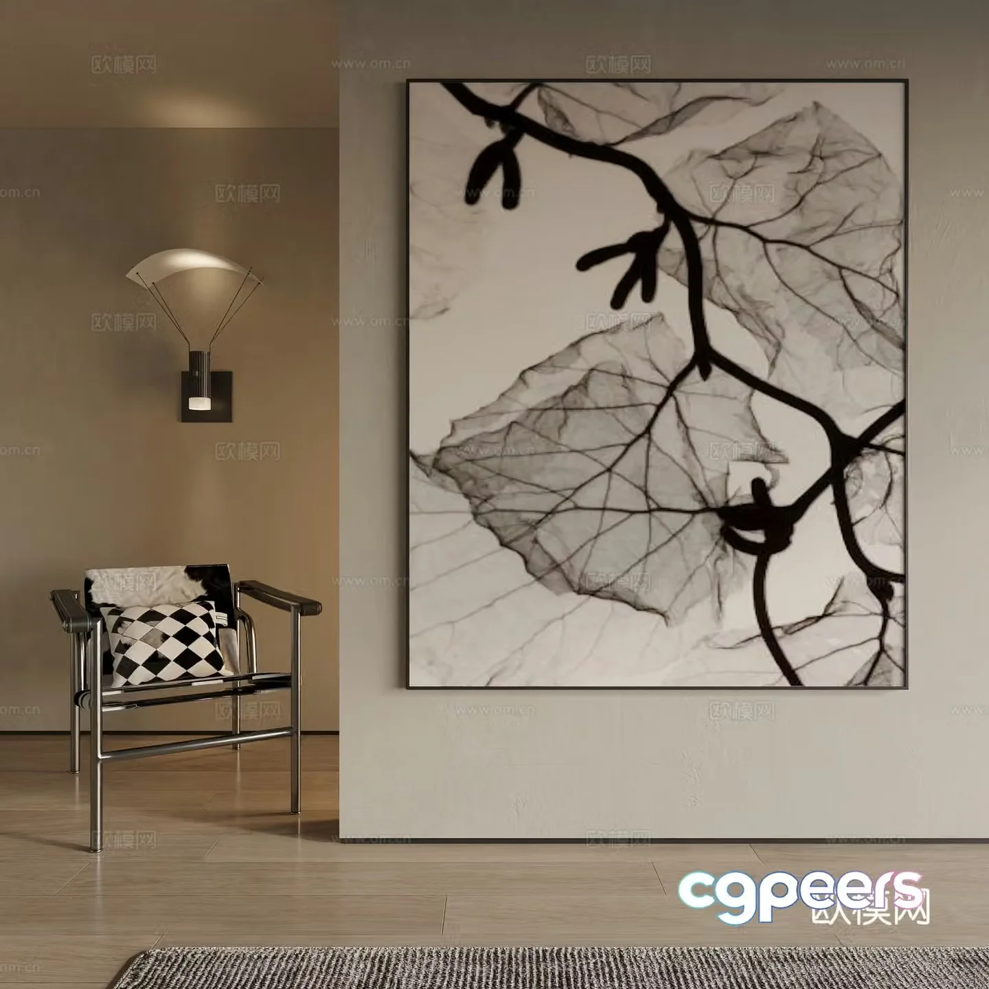 Modern decorative painting 3d model