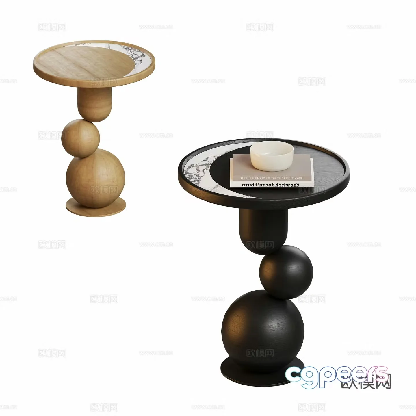 Modern 3D model of circular corners and sides