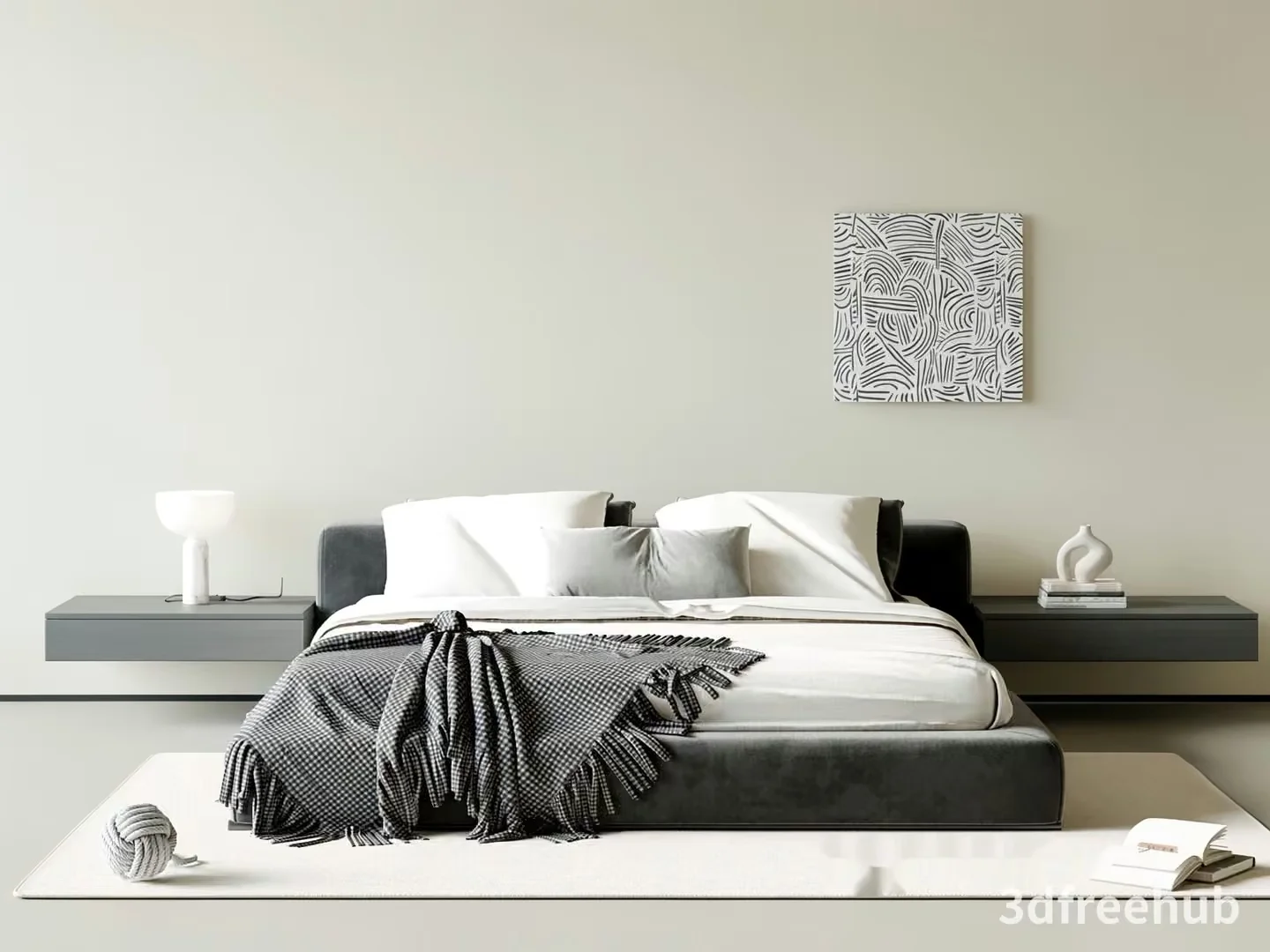 Cozy Minimalist Bedroom 3D Model – 19345 – VRAY Render