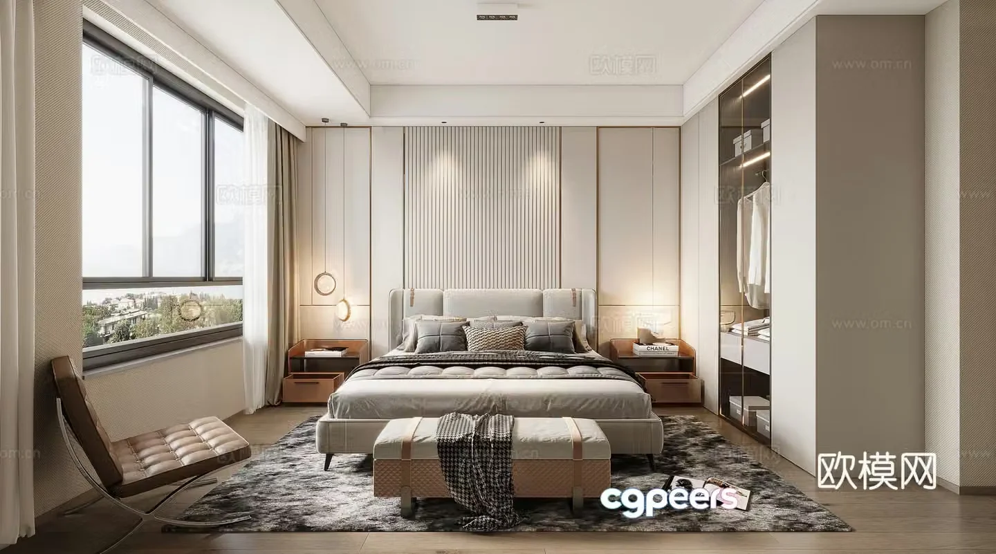 Modern bedroom master bedroom 3d model