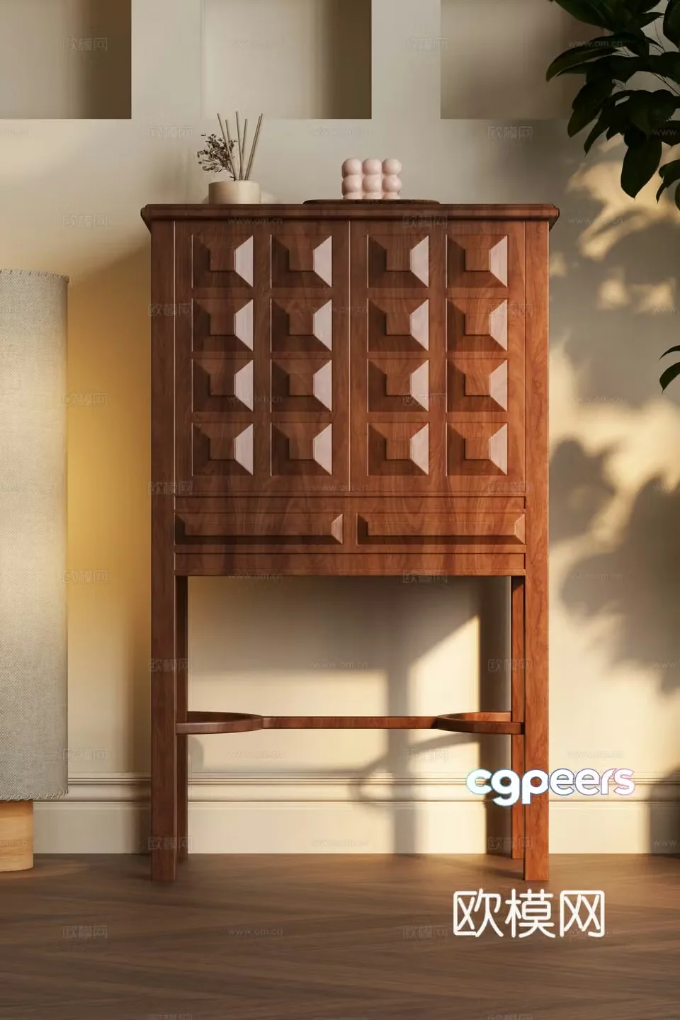 Modern medieval porch cabinet Modern sideboard Modern medieval style sideboard 3D model