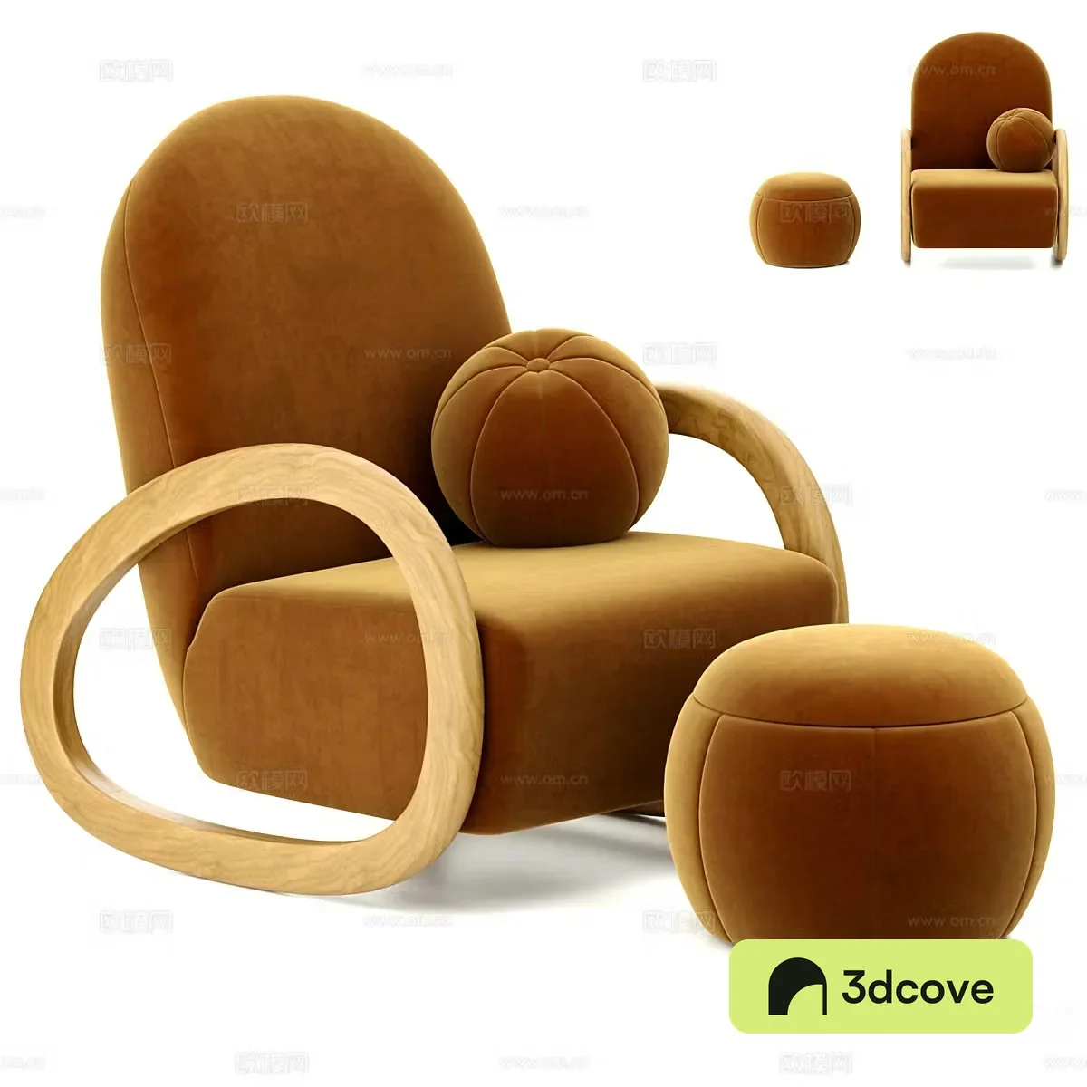 Modern Cream Style Pollie Marigold Lounge Chair
