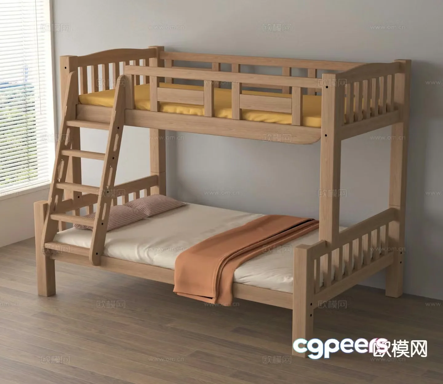 bunk bed dormitory bed bunk bed 3d model