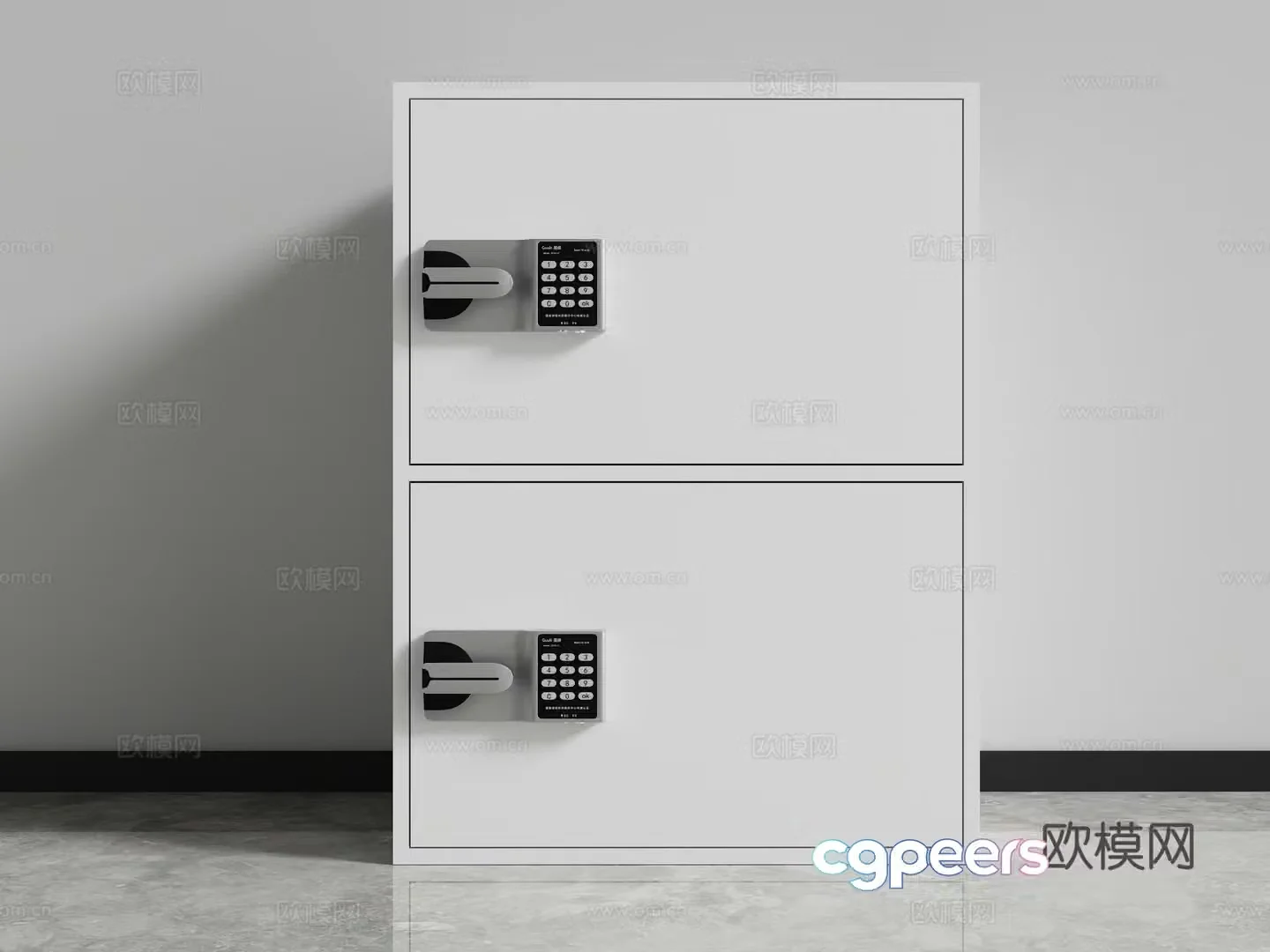 Two-door cabinet password cabinet file cabinet safe cabinet 3D model