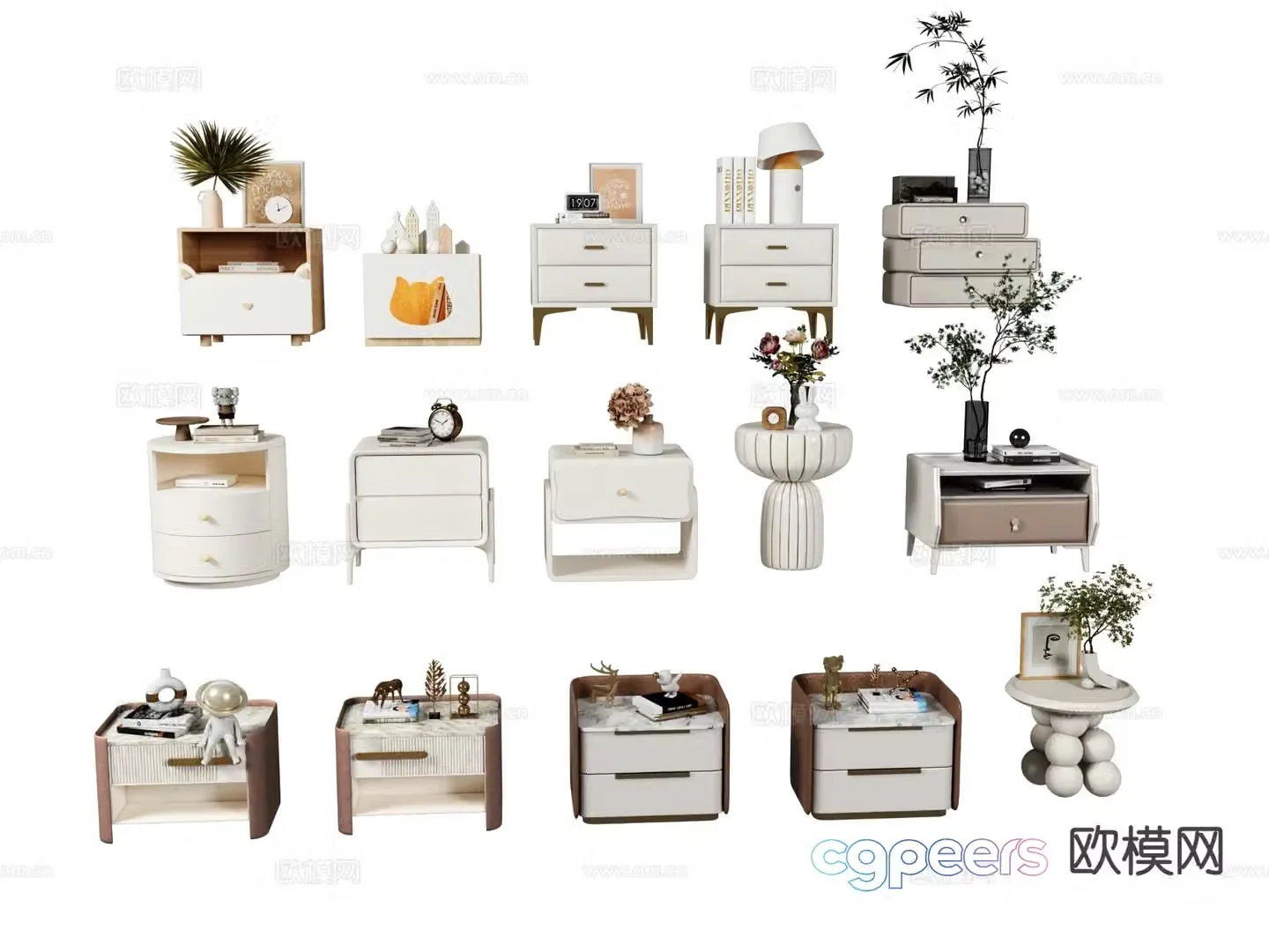 Modern bedside table 3d model