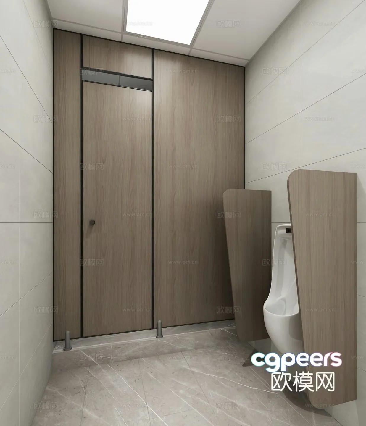 Modern public bathroom 3d model