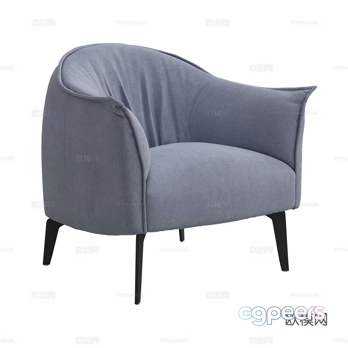 Modern simple single chair chair simple chair casual chair stool 3d model