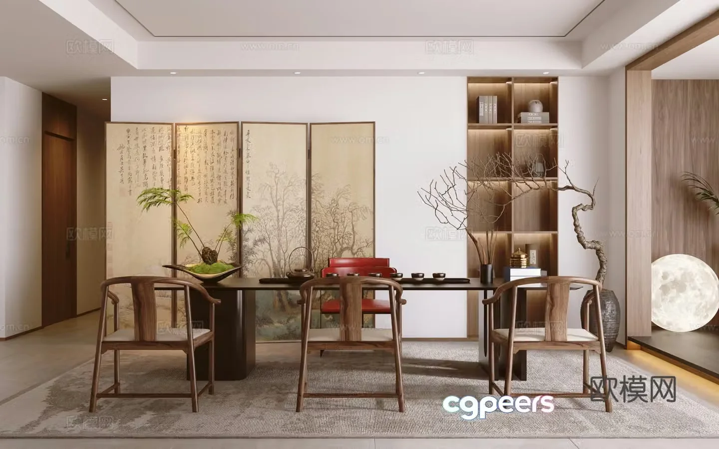 New Chinese tea room 3d model