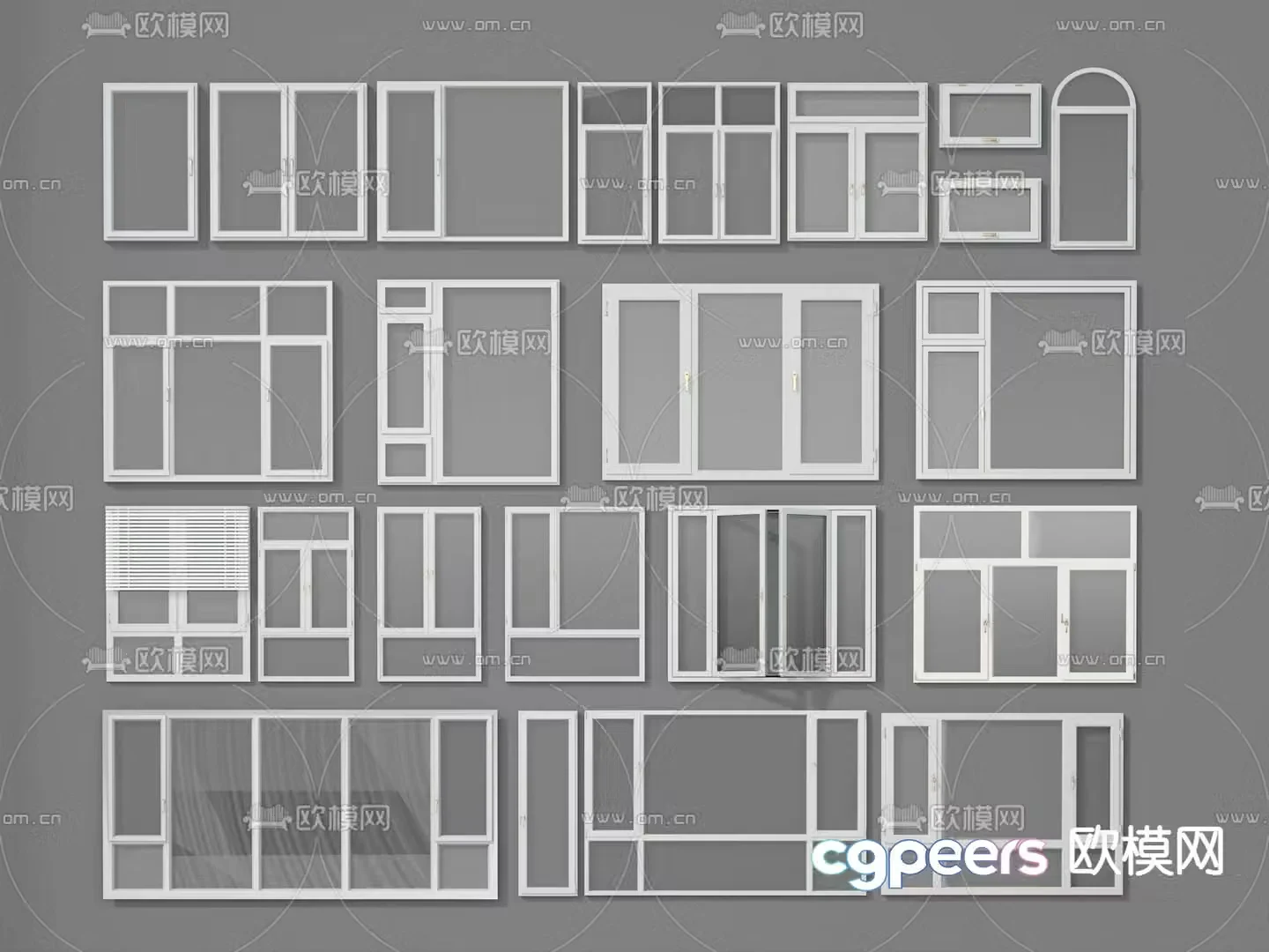 Window Floor to ceiling window casement window 3d model