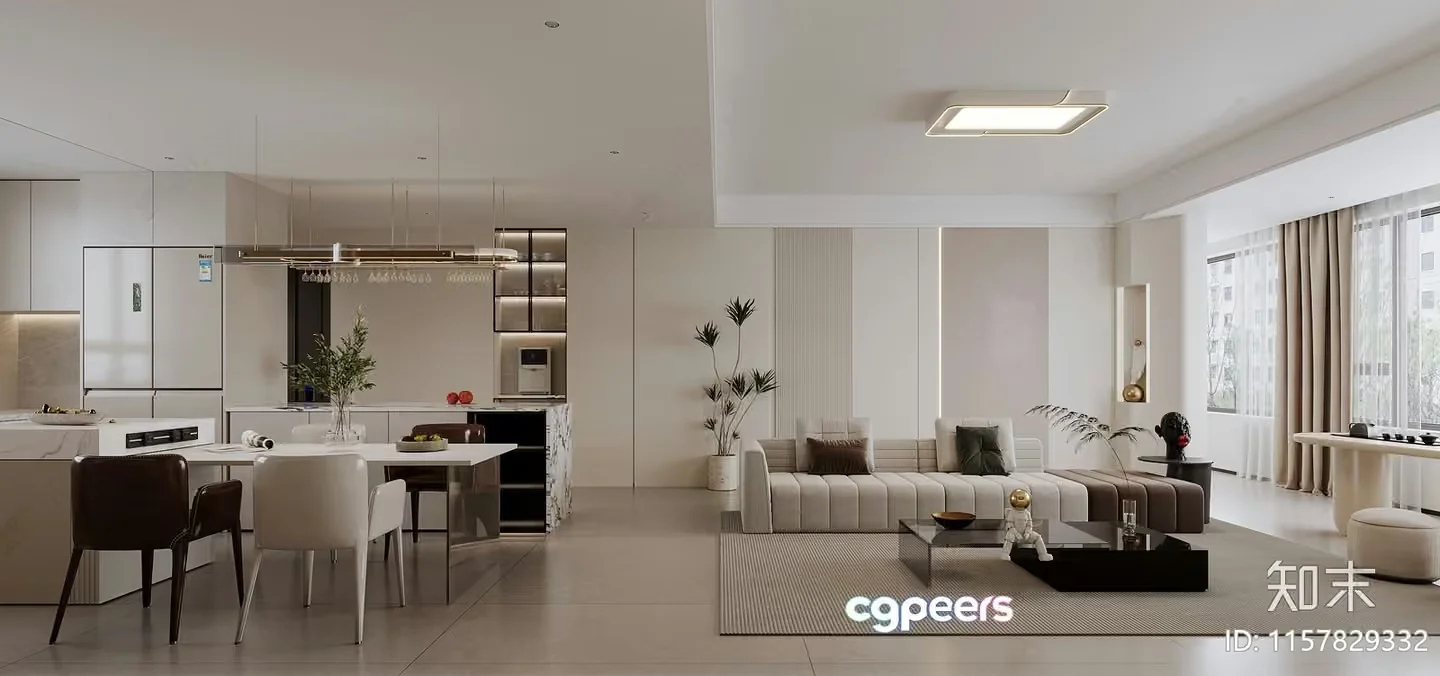 Modern Living Room 3D Model – 14432 – VRAY Render