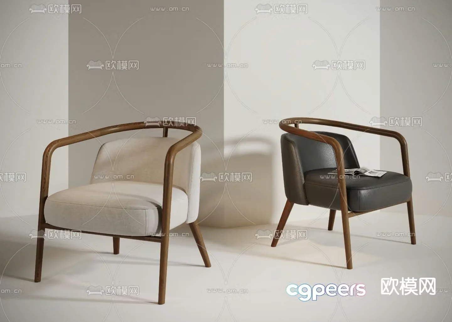 Wabi-sabi chair leisure chair 3d model