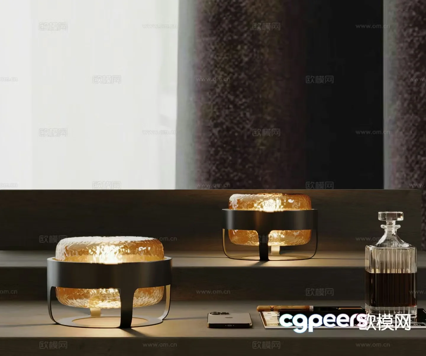 Light luxury desk lamp glass desk lamp 3d model