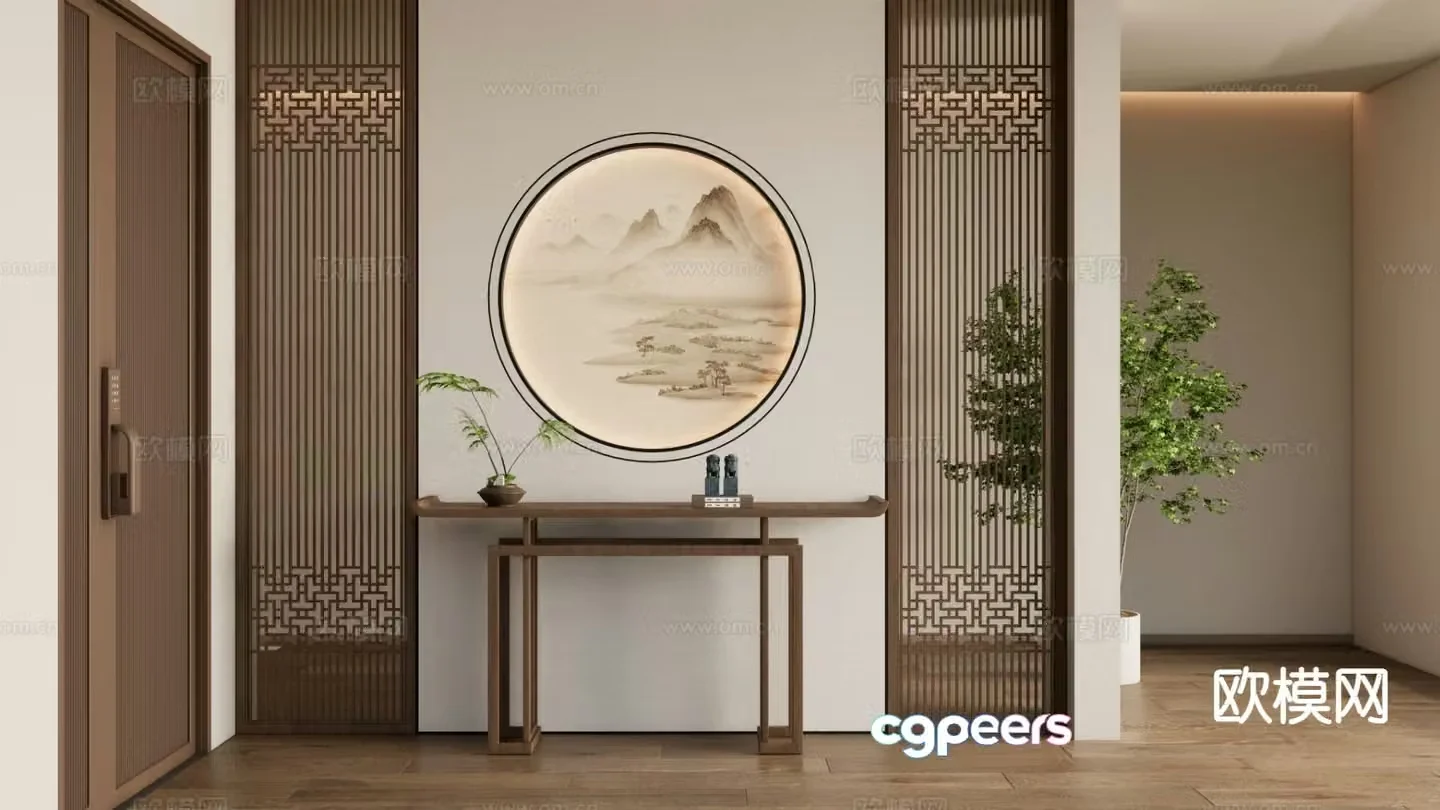 New Chinese style entrance table 3D model